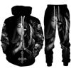 Personality Gothic Skull 3D Print Hoodie Pants Set Men/Women Funny Halloween Streetwear Clothing Suit Hip Hop 2 Pieces Tracksuit