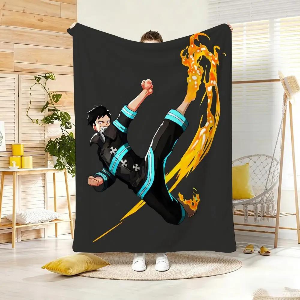 Anime F-Fire F-ForceS Throw Lightweight Flannel Blanket Soft Skin-friendly for Summer Cooling