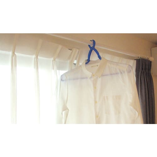 Sawafuji Cheerful Laundry Tobanaikun Wide Laundry Hanger, Blue, 455mm Wide, Set of 5, Anti-Fly Grip, Large Size, Catch, Collar Fit, Easy Drying of Arm