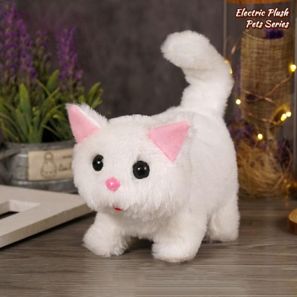 Simulated Plush Electric Cat Toy Makes You Happy Kitten Plush Toy For Kids Birthday Gift
