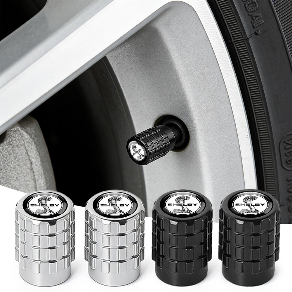 WTBV9 4Pcs Car Metal Wheel Tire Air Valve Dust Caps Accessories With Logo For Ford Kuga Ecosport Transit Focus Mondeo Ranger Fusion ST