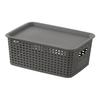 1/6Pcs Storage Baskets with Lid Large Capacity Hollow Breathable Design Stackable Decorative Storage Bin Toys Container