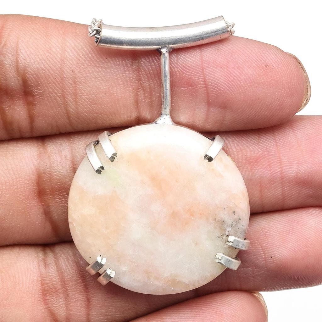 Серебряное ожерелье ручной работы с солнечным камнем на День матери, 20 дюймов