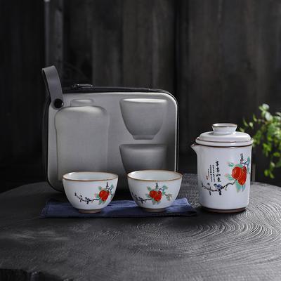 Ручная печь Kuaike чашка Автомобильный портативный дорожный набор для чая кунг-фу Один чайник две чашки Керамика Фарфор Жу Изготовление на заказ