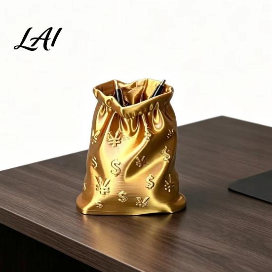 Desktop Organization Tools Money Bag Pen Holder Creative 3D Printed Desk Organizer with Holder for Student Cash Symbol Design Large Capacity