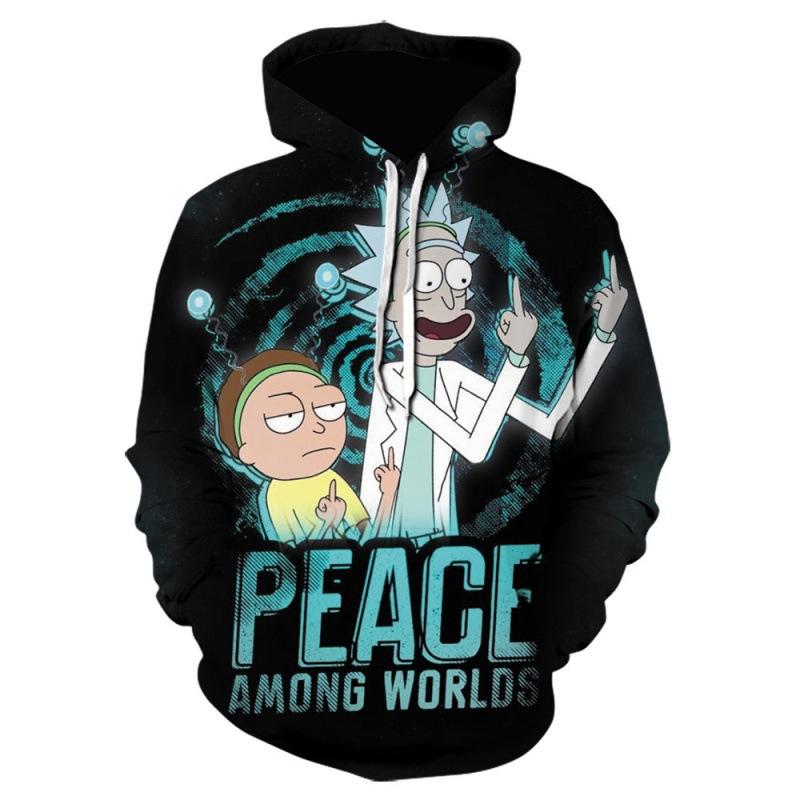 Cross-border Supply New Cartoon Rick and Modi Printed Hoodies Fashionable Men's Casual Sweatshirts Women's Sweatshirts