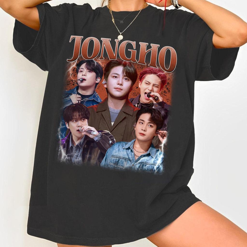 Jongho Ateez Vintage 90s Retro T-Shirt, Kpop Graphic Shirt
