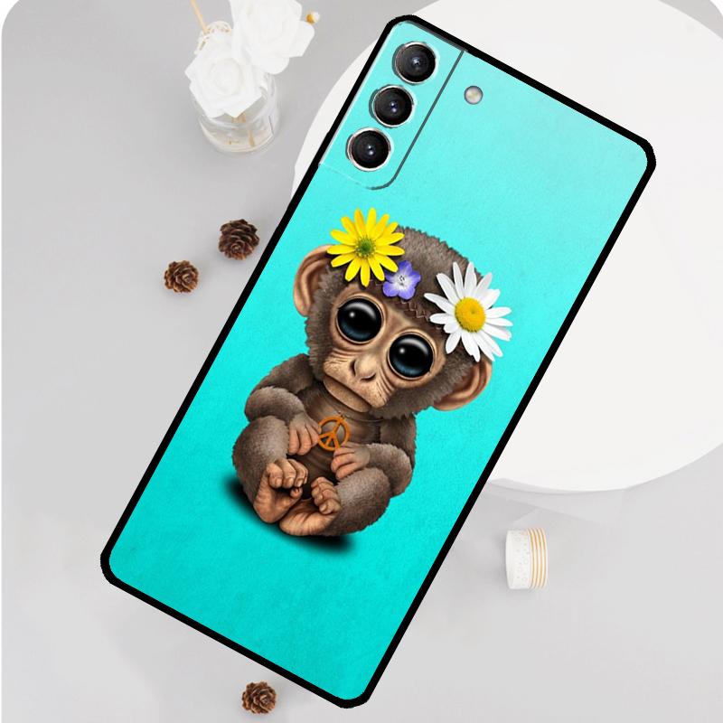 Чехол с обезьяной, гориллой, обезьянкой для Samsung Galaxy S23 FE S20 S21 S22 Ultra S8 S9 S10 Plus Note 10 20 Ultra Мягкая крышка