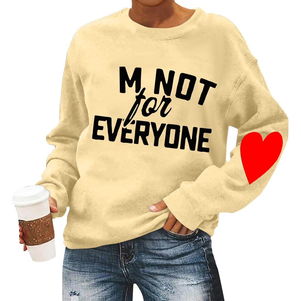 Женская повседневная мода ко Дню святого Валентина с принтом, длинным рукавом, круглым вырезом, толстовки, пуловеры, топы