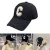 Y2k Teens Baseball Cap with Embroidery C Letter Outdoor Leisure Duckbill Cap Woman Camping Cycling Plush Duckbill Cap