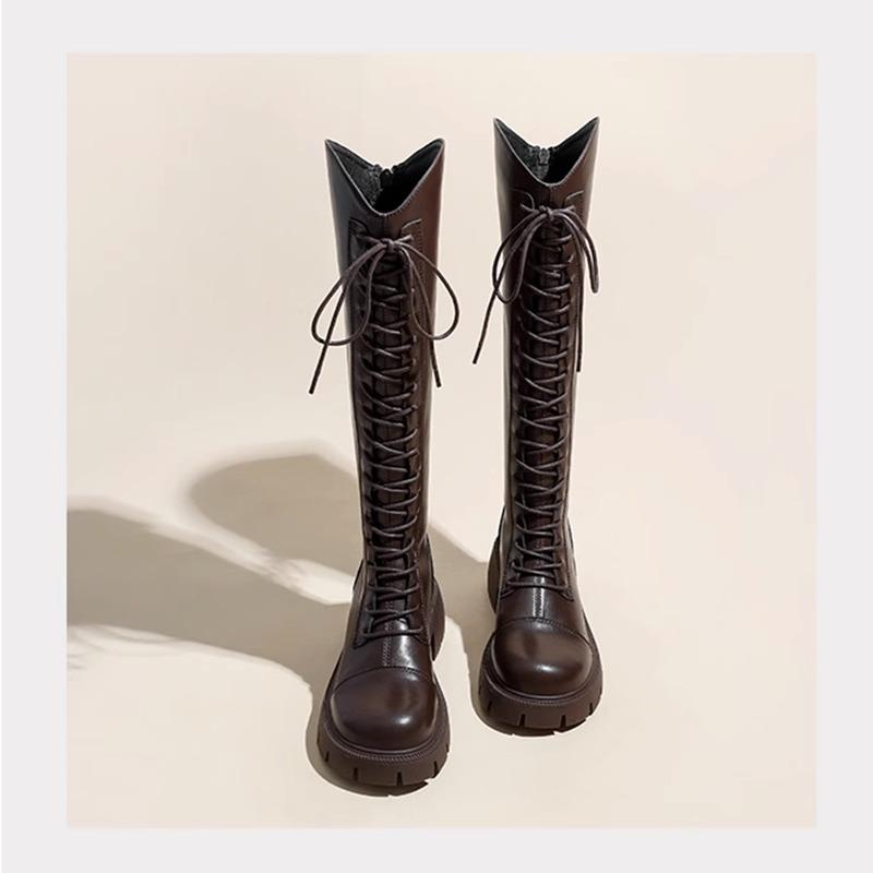 Зимние ботинки на платформе со шнуровкой крест-накрест, женские ботинки рыцаря, модная обувь на толстом каблуке, уличный стиль, женские короткие плюшевые ботильоны