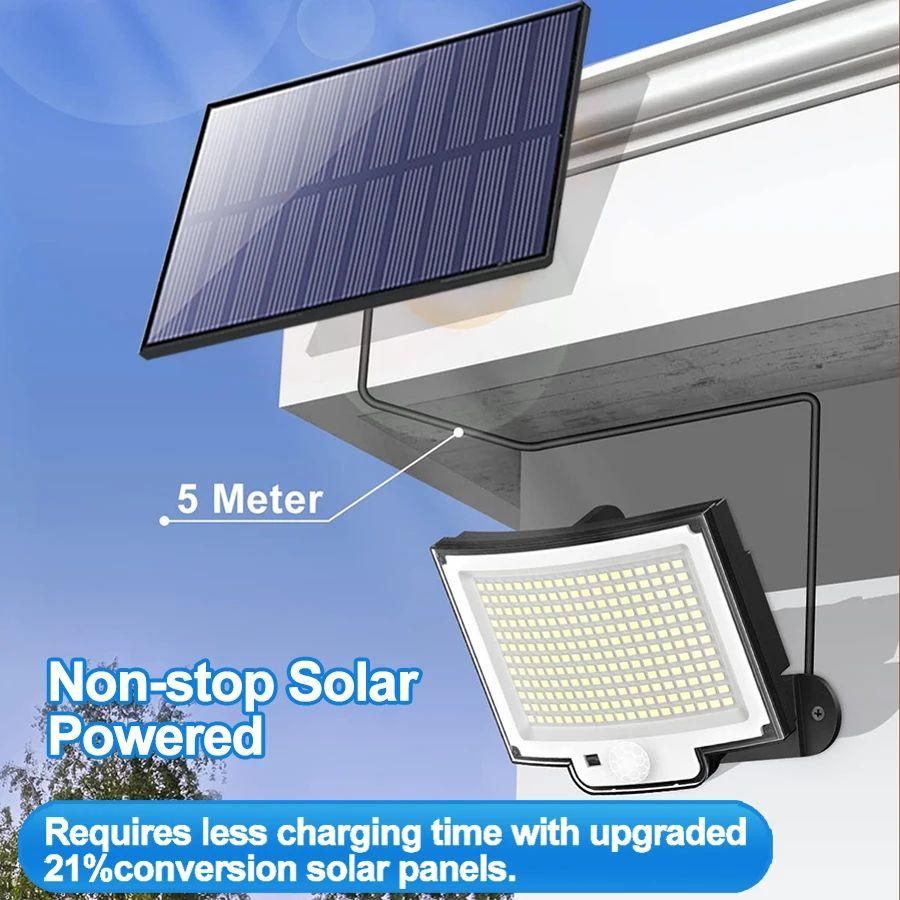 228ED Уличные солнечные фонари с датчиком движения, Настенные фонари безопасности с 3 режимами освещения, Водонепроницаемые IP65, Датчик движения для улицы, сада