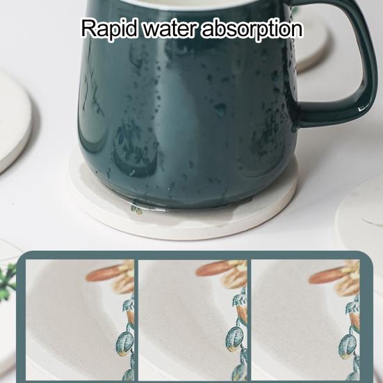 Стильная подставка для чашек с цветочным принтом, элегантный дизайн, теплоизоляция, водопоглощающий обеденный стол, круглый универсальный коврик для столовых приборов