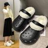 Модные повседневные тапочки Baotou из хлопка с толстой подошвой и увеличенным креплением, противоскользящие, 2024, новые модные простые универсальные женские туфли для зимы