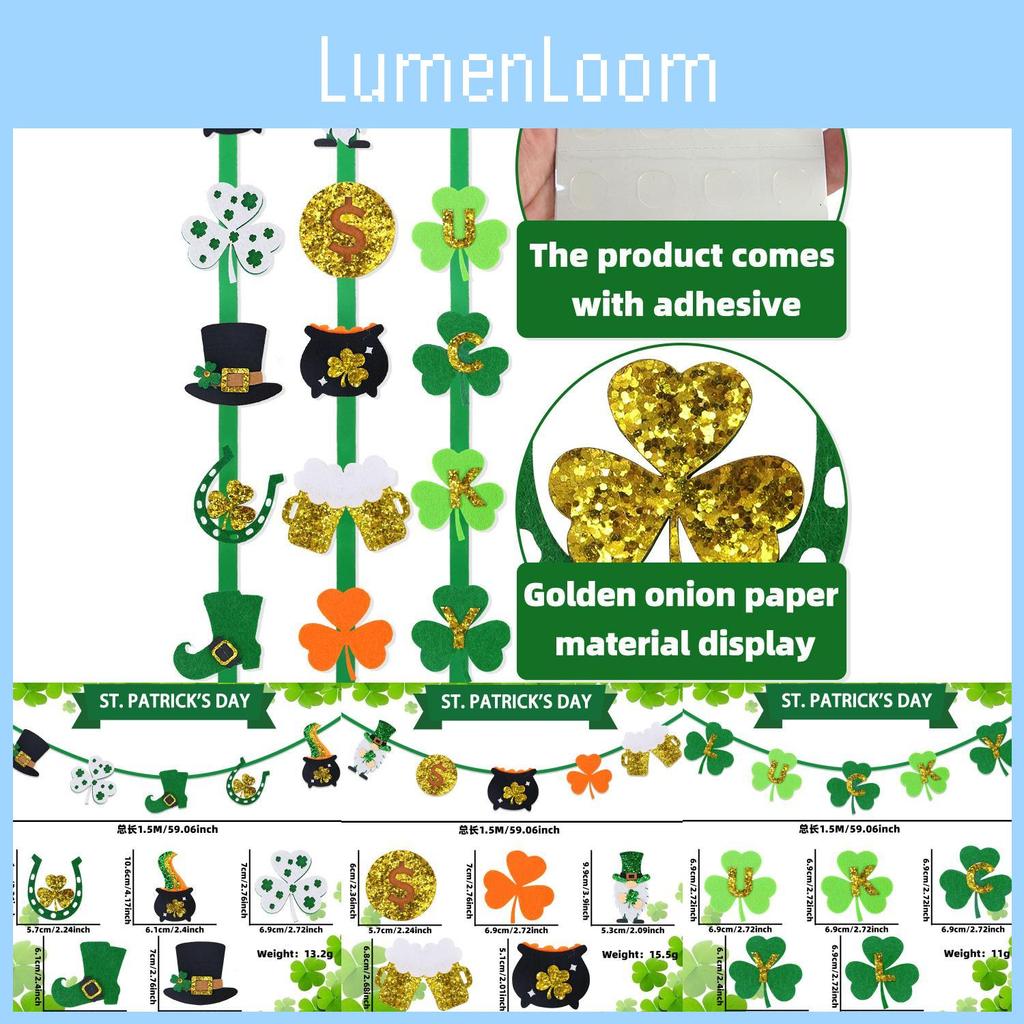 Whimsical Shamrock Irish Banner With Gold Coin Hat For Vibrant Decor Celebration