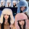 Fur Thunderbolt Hat Female Thickened Warm Windproof Cap Imitation Fur Fox Fur Wind and Snow Cap Ear Protection Hat Winter