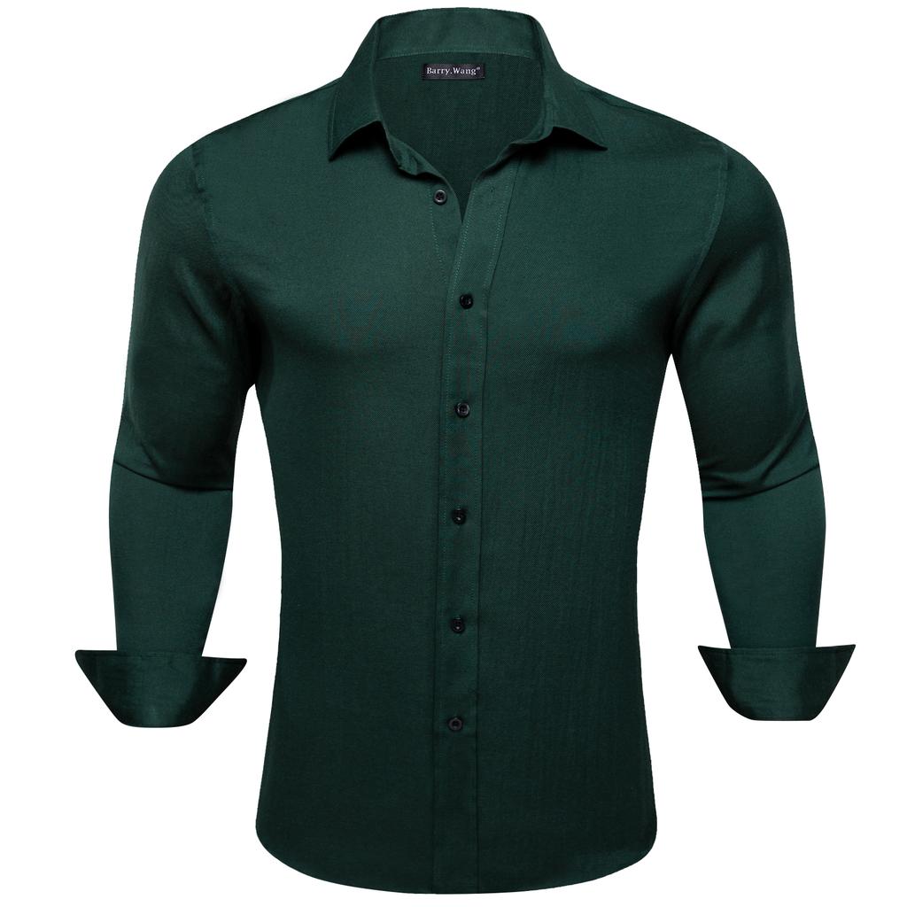 Мужская модная классическая черно-золотая рубашка с узором пейсли, тканые шелковые рубашки с длинными рукавами Barry.Wang, мужская одежда