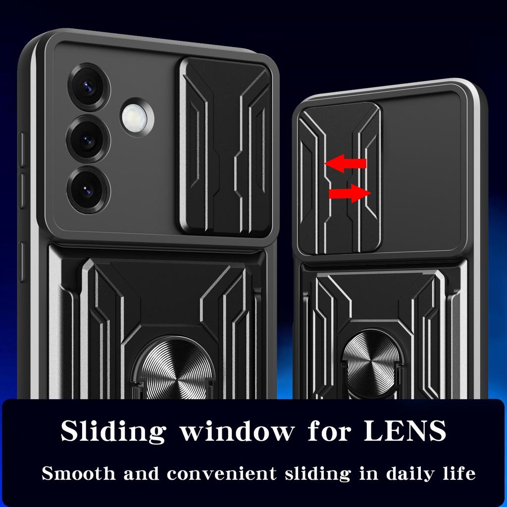 Card Pocket Holder Lens Cover Case for Samsung Galaxy A57 5G A 57 A37 A17 A56 A36 A16 A55 A15 A35 Kickstand Funda Cases