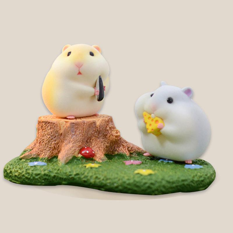 Cute Stealing Hamster Car Interior Gourmet Hamster Auto Dashboard Decoration