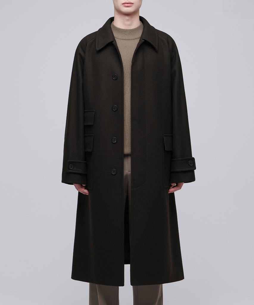 Musinsa Standard Mtr Oversized Balmacaan Coat [Dark Brown]