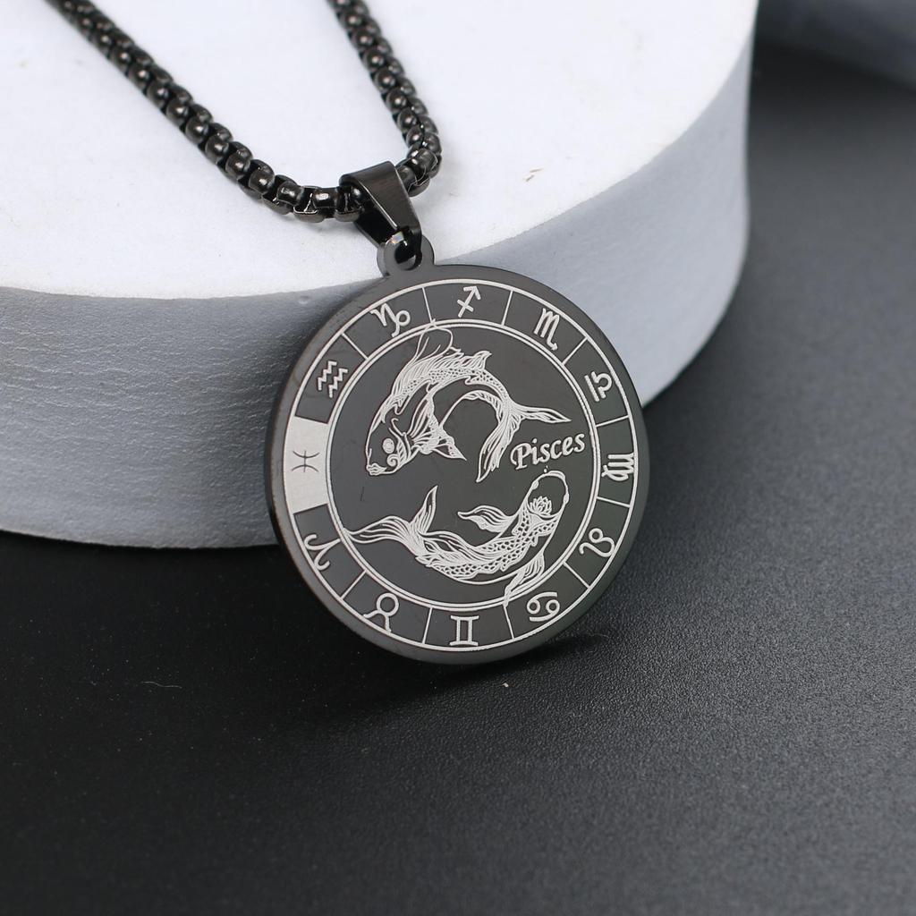 Ожерелье со знаком зодиака для мужчин и женщин лучшему другу, собачьи жетоны, подарок на день рождения, ожерелье с 12 созвездиями, кулон, ювелирное изделие для пары, подарок