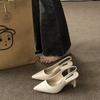 French Fairy High Heel Pointed Toe Stiletto Sandals Female 2024 Spring New Arrival Fashion Elegant Socialite Back Emp Shoes