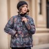 Women Autumn Winter Short Cotton Jacket Printing Padded Coat Thick Warm Loose Outwear Chic Fashion Oversized Single Breasted Pocket Coats