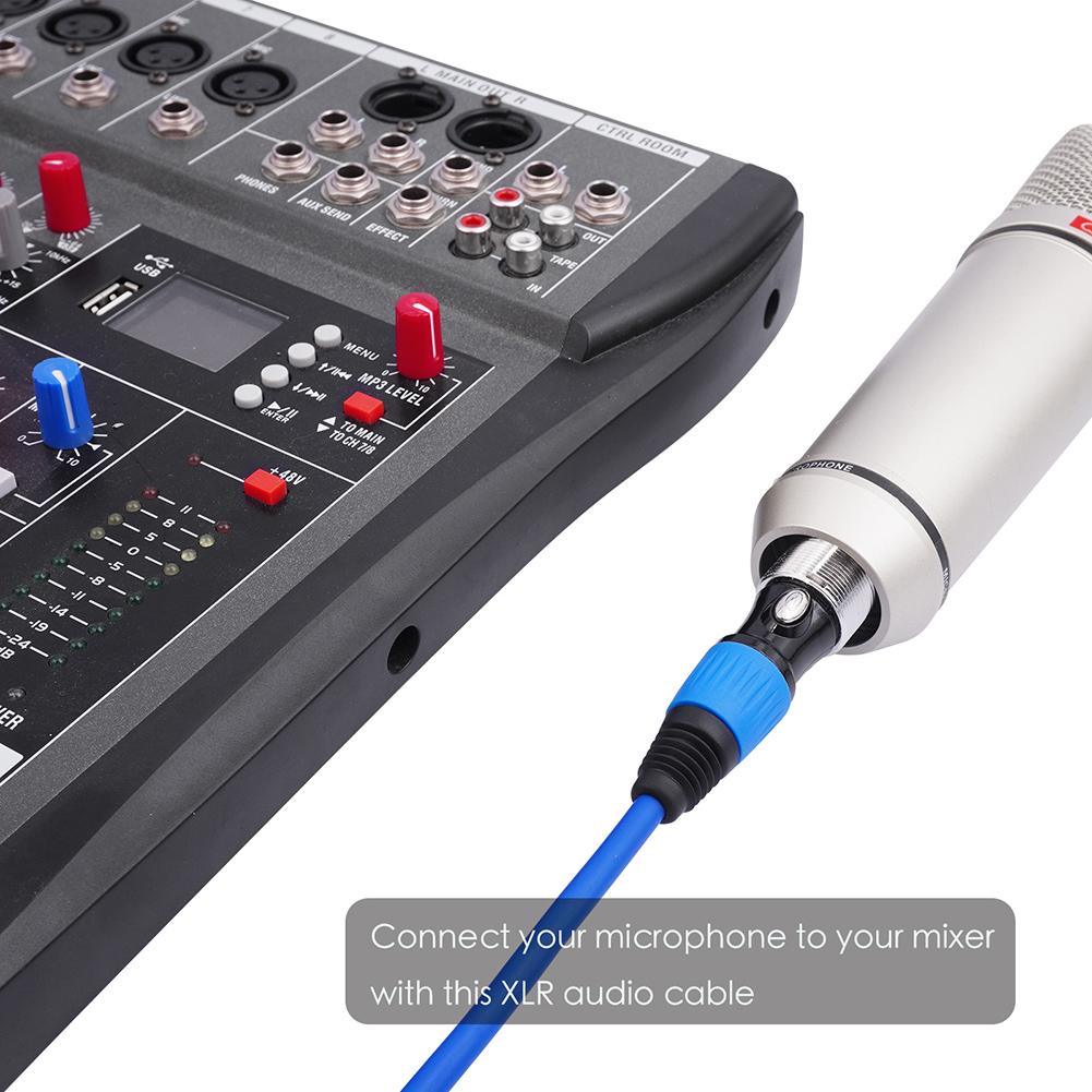 3/5 м XLR Кабель для динамика Позолоченный 3-контактный Папа к Маме Балансная линия XLR Аудиокабель для микрофона микшера студии звукозаписи