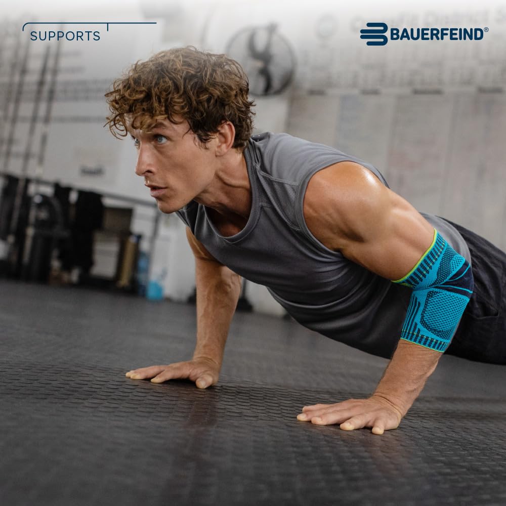 BAUERFEIND Sports Elbow Made in General Medical Silicone Pads on Both Sides of the Elbow to Stabilize the Elbow Joint Support, Germany, Device, (Pink,