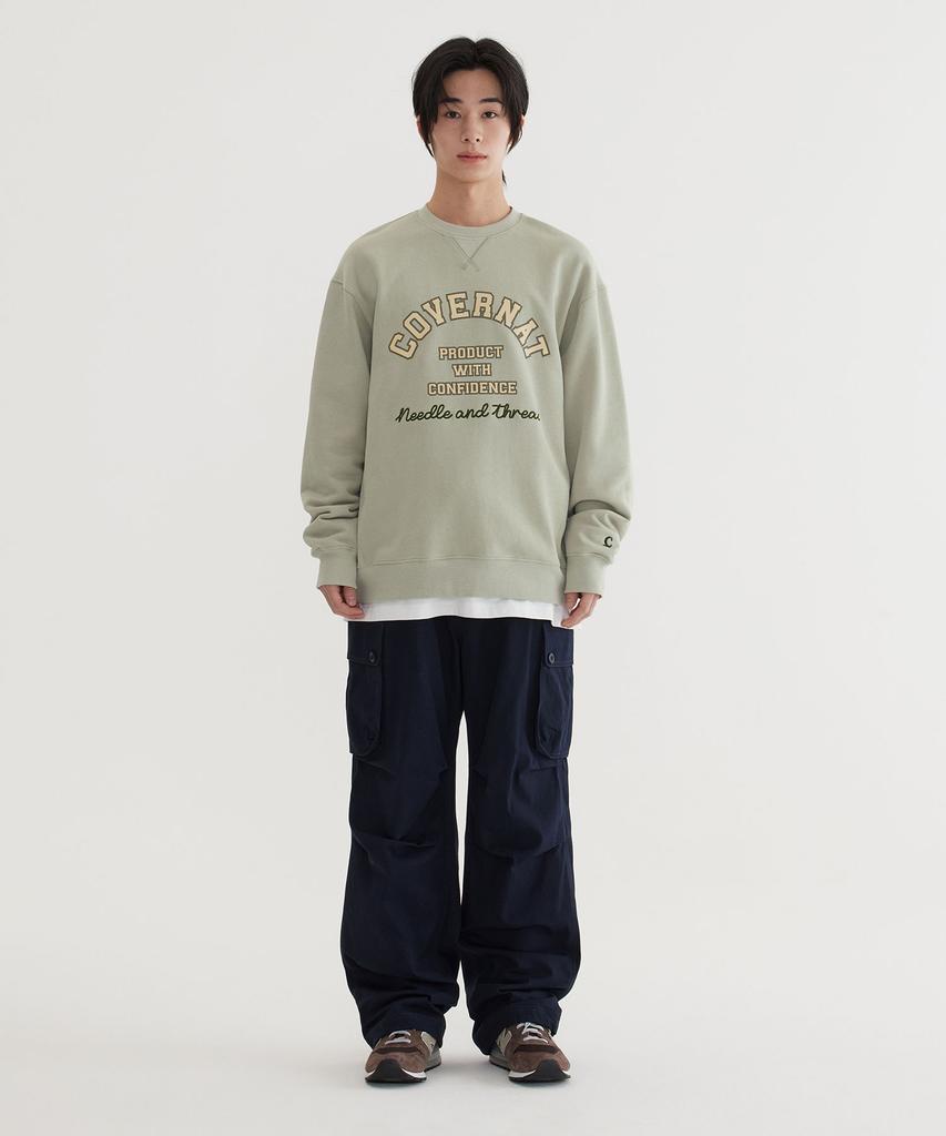 COVERNAT Classic Arch Logo Sweatshirt Light Khaki