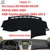 Для Lexus RX 300 330 350 400h XU30 2004 ~ 2009 Toyota Harrier 2004 ~ 2013 Чехол на приборную панель автомобиля pat Dash Board Mat Carpet Dashmat Cape