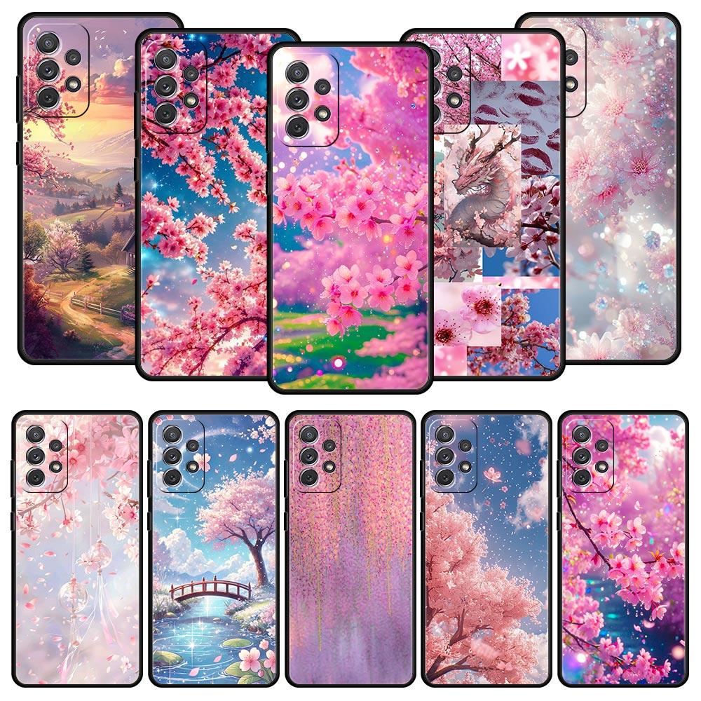Korean Flower Phone Case for Samsung Galaxy A55 A35 A17 A07 A15 A13 A25 A51 A71 A72 A73 A32 A52 A52S A41 5G Soft TPU Shell Capas