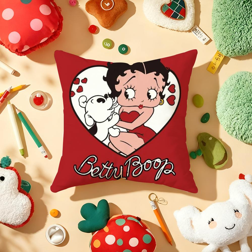B-Bettys-Милый-B-Boops Наволочка Плюшевая Ткань Мягкая Двусторонняя Печать Диван Теплый Зимний Домашний Подарок Чехол для Подушки