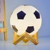 Football Night Light USB Warm White LED Circular Solid Wood Glass Small Table Lamp Bedsid Bedroom Study Decoration Illumination