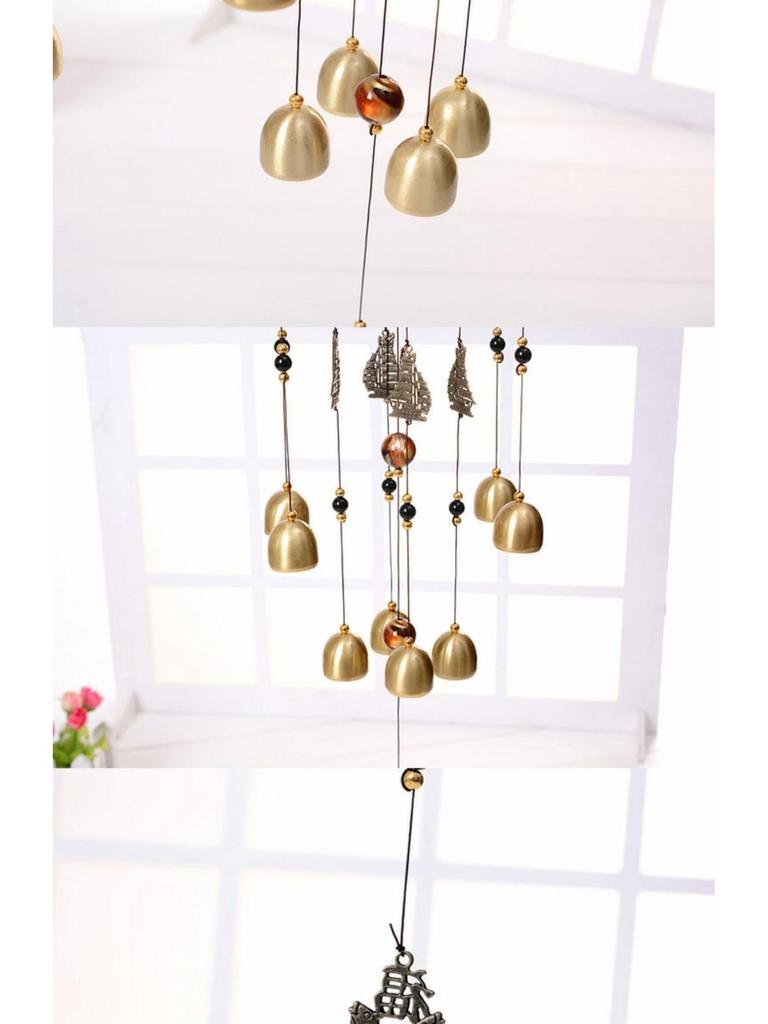 Retro Copper Wind Chime Blessings - Smooth Sailing Ornament for Door, Window or Gift