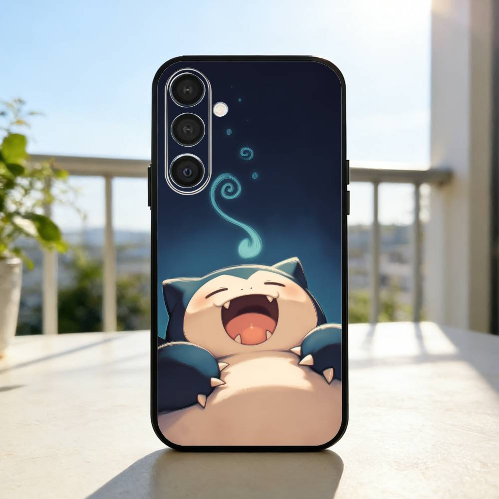 Cute S-Snorlax-x Sleep Phone Case For Samsung A73,72,71,A52,51,40,41,A22,A32,31,A13, Soft Black Shell