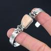 Браслет-манжета из стерлингового серебра 925 пробы с натуральным оранжевым авантюрином в форме цветка, огранка триллион