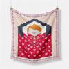 POBING Silk Scarf Women Love Heart Print Square Scarves Wraps Bandana Small Hijab Foulards Lady Tie Headband Neckerchief 53CM