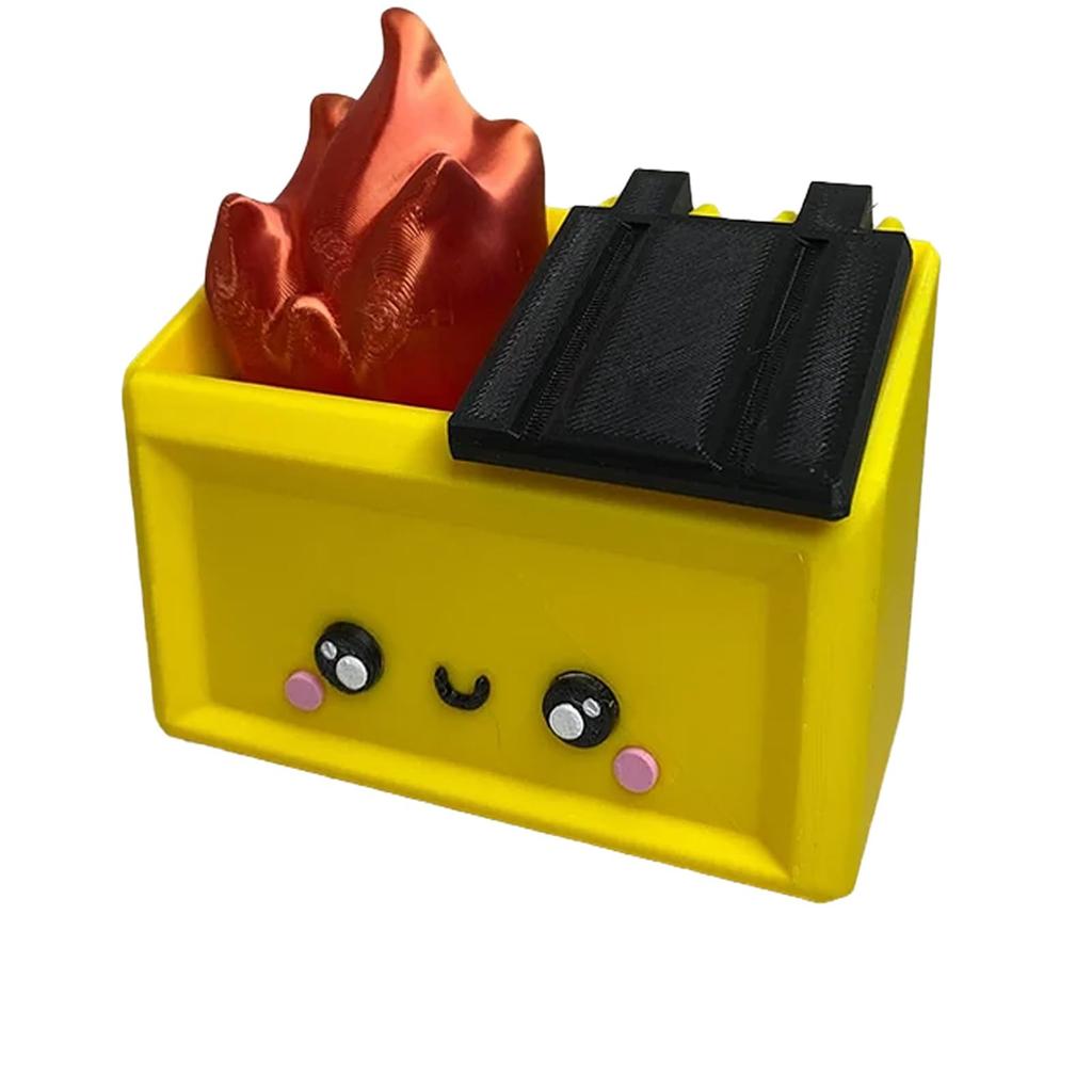 Напечатанная на 3D-принтере фигурка для стола «Пожарный контейнер», забавные аксессуары для стола «Пожарный контейнер», держатель для ручки «Пожарный контейнер», подарки для семьи, друзей, коллег