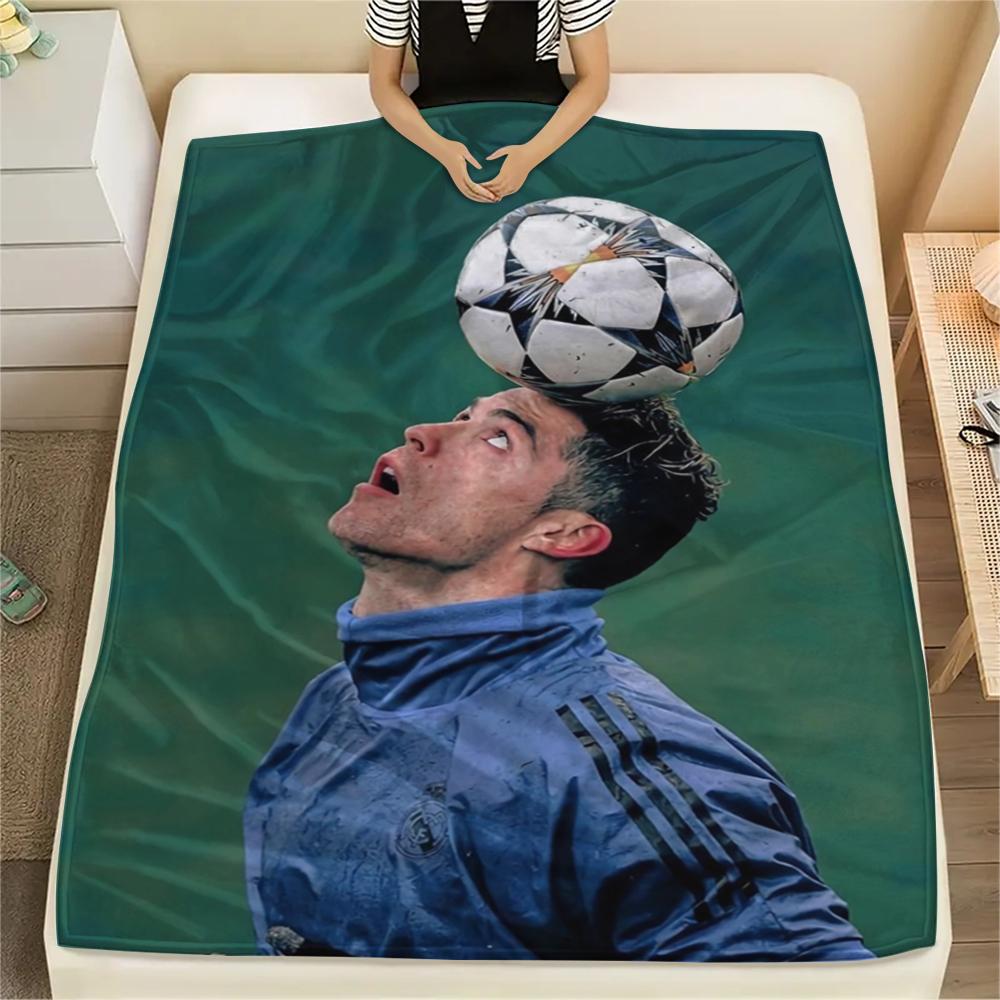 1pc C Ronaldo Print Flannel Blanket, High quality Comfortable for All Seasons, Home Decor, Warmth and Comfort, Perfect for Christmas Gifts25