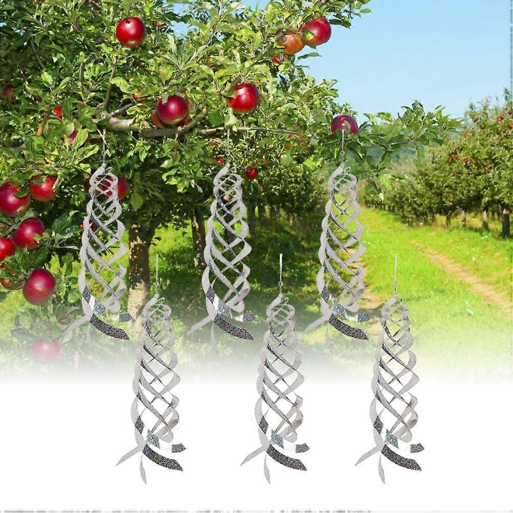 6Pcs Bird Repellent Spiral Reflectors Bird Deterrent Reflective Wind Spiral for Garden Fences