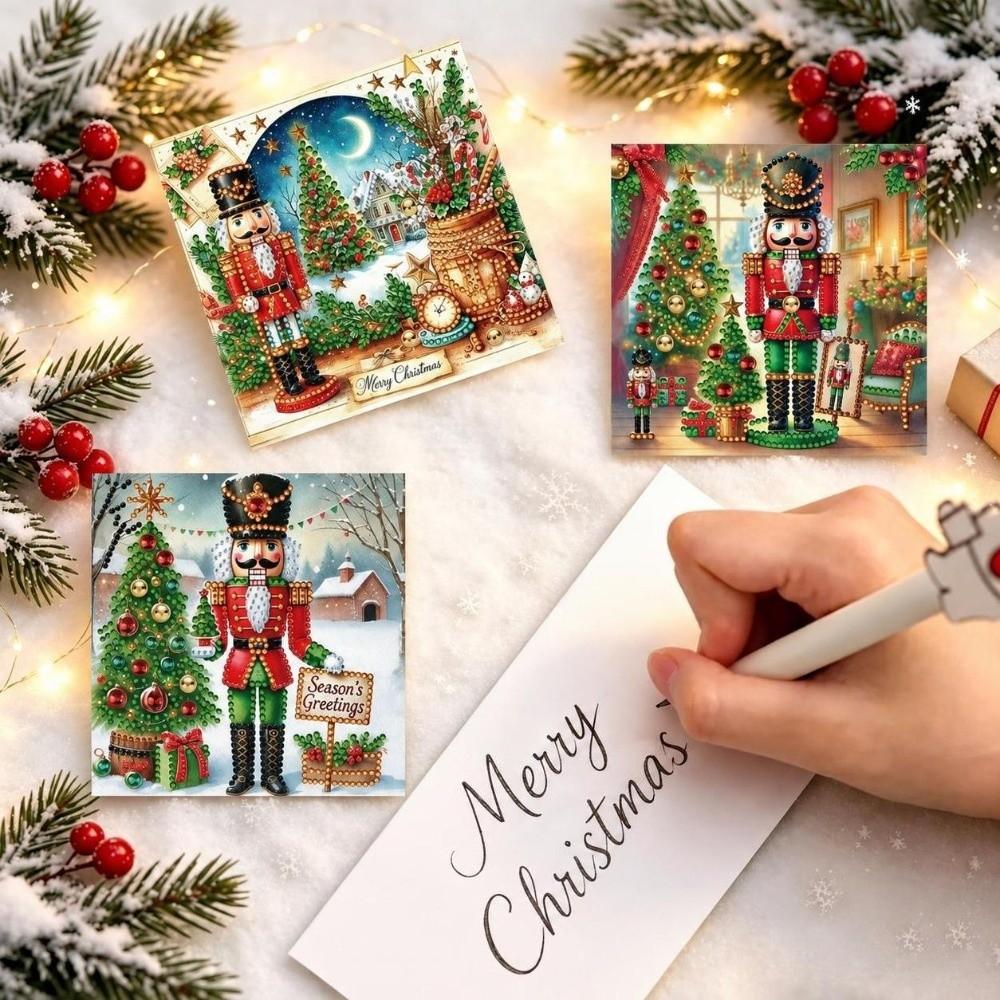 6Pcs/Set Unique Design Painting Greeting Cards Christmas DIY Greeting Cards Birthday