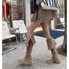 Autumn New Women's Over The Knee Boots Fashion Round Toe Chunky Heel Suede Riding Boots for Women Dress Ladies Platform Shoes