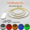 5-Button Battery-Powered LED Strip Light: Flexible, Self-Adhesive, Low Voltage, No Power Supply Needed