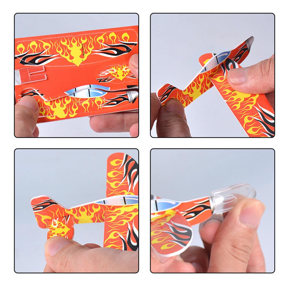 10-1Pcs Mini Diy Hand Throw Flying Glider Planes Kids Game Toys Foam Airplane Party Favors Gift Outdoor Launch Fighter Toy