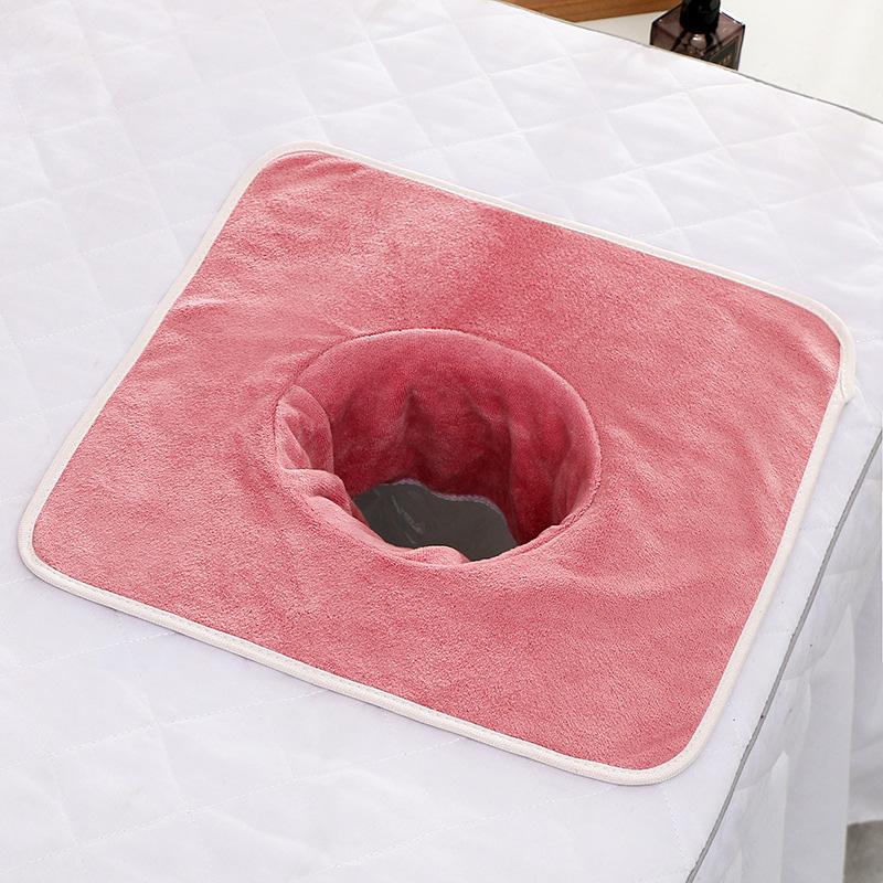 35*35cm Thickened Beauty SPA Massage Table Planking Face Towel with Hole Bed Bandana