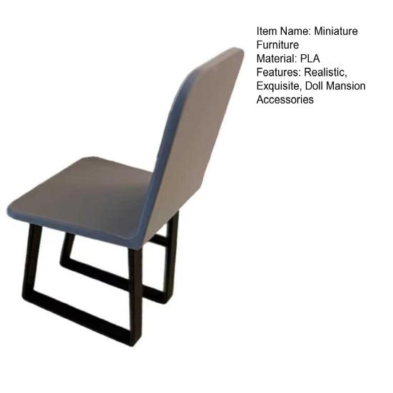 Miniature Table Chairs, Tiny Dining Table Chairs, Mini Pretend Play Toys, Furniture Miniature for 1/12 Scale Doll Mansion Dining Room