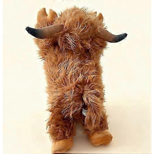 Highland Cow Stuffed Animals, Highland Cow Plush Toy, Realistic Fluffy Scottish Plush Cow Farm Toys