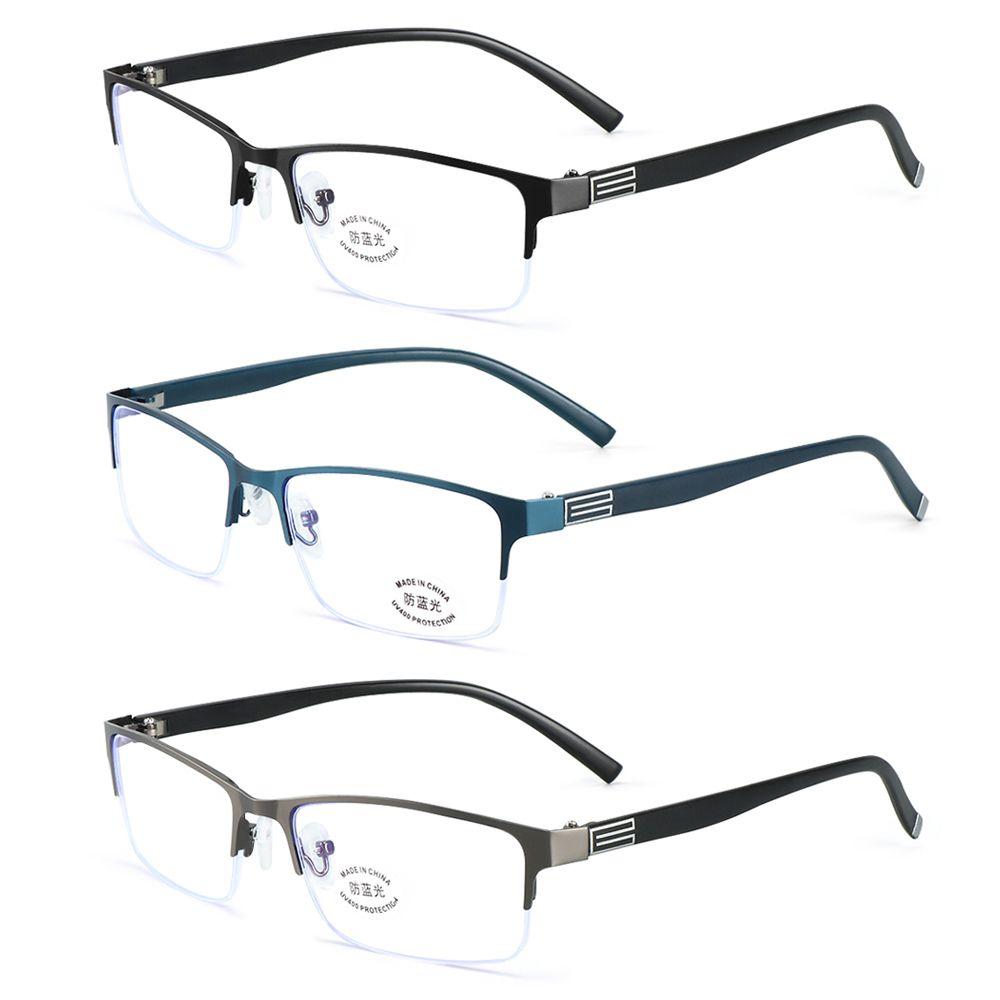 Простые очки с полуободковой оправой, классические, для защиты глаз, деловые, блокирующие синий свет, ультралегкие