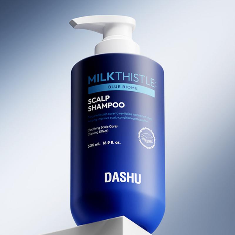 DASHU Ежедневный шампунь для кожи головы Blue Biome с расторопшей 500 мл